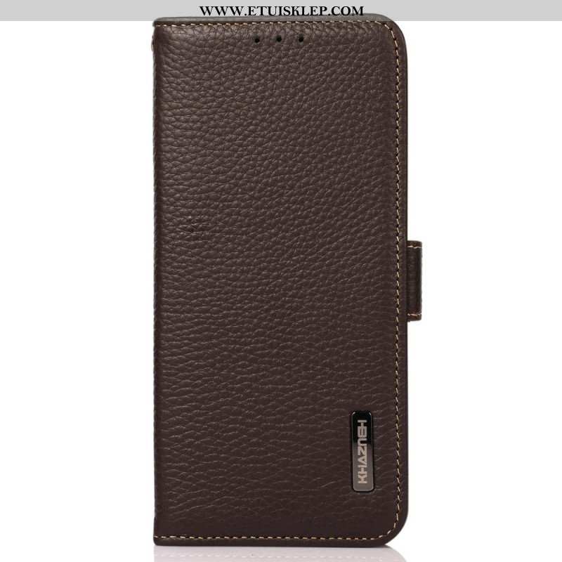 Etui Folio do Xiaomi Redmi Note 12 5G Skóra Liczi Khazneh Rfid